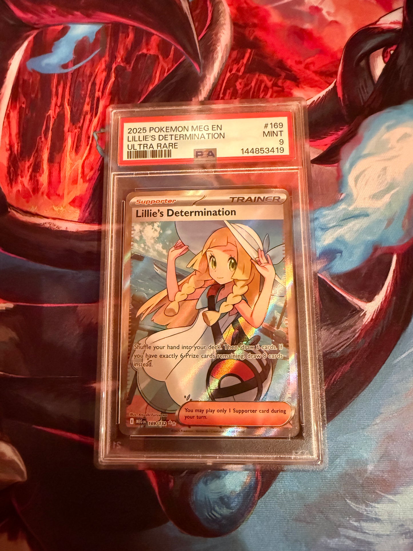 PSA MINT 9 Lillie's Determination - 169/132 - ME01: Mega Evolution