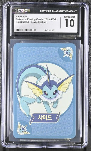Vaporeon Pokémon Playing Cards (2019) KOR Point Salad - Eevee Edition CGC 10